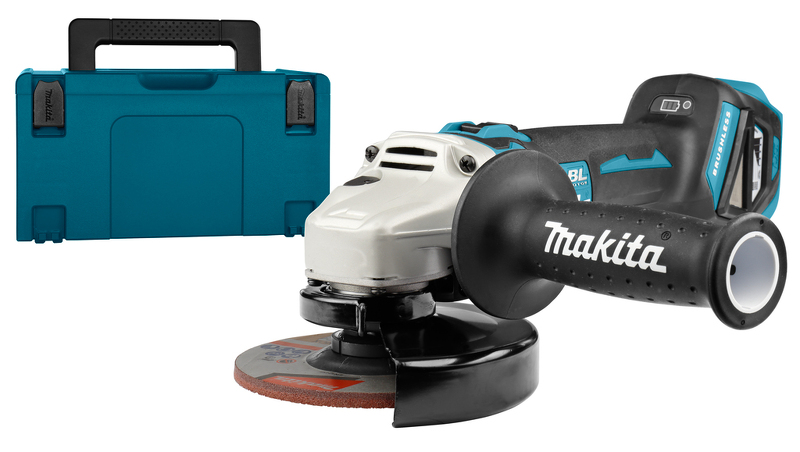 Makita DGA511RTJ 18V Li-Ion Accu Haakse Slijper Set (2x 5.0Ah Accu) In Mbox - 125mm - Koolborstelloos EAN: 88381853576