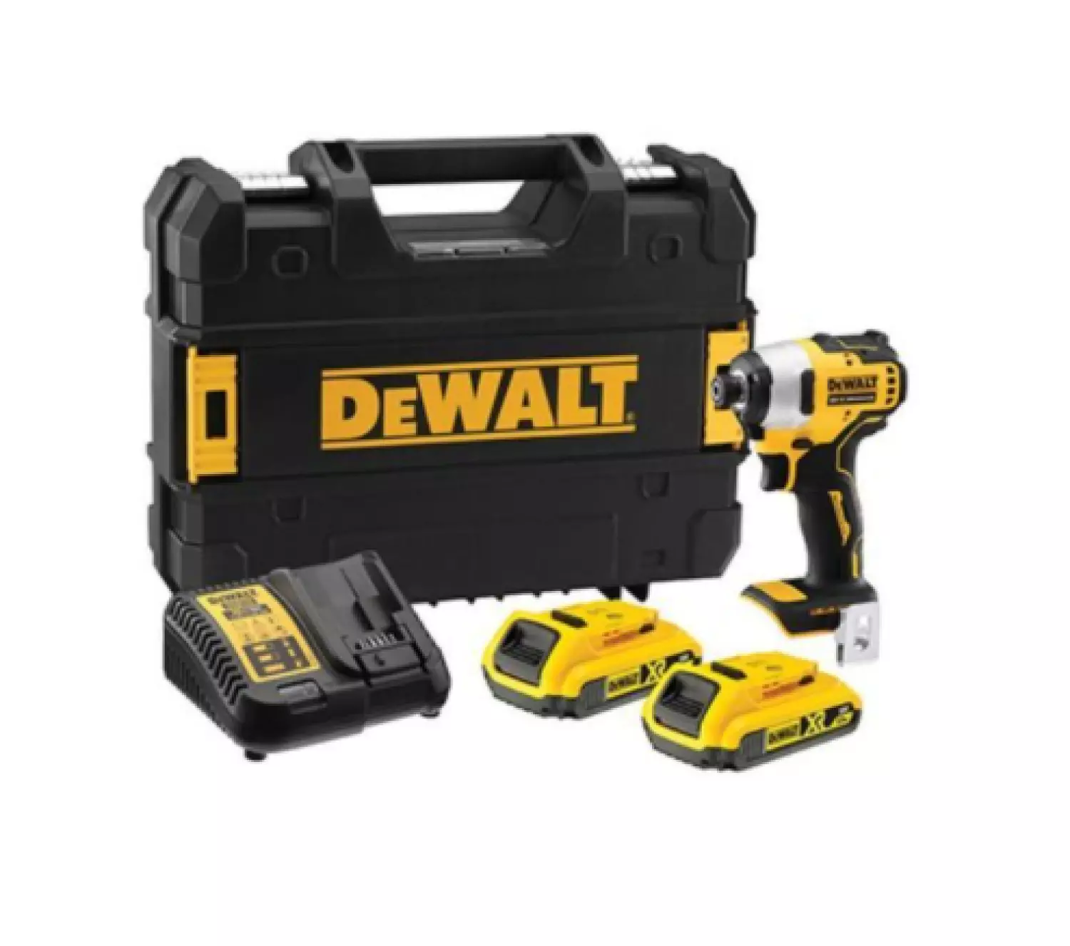 DeWALT DCF809D2T-QW 18V Compacte Accu Slagschroevendraaier Set (2x 2.0Ah) In TSTAK Koffer