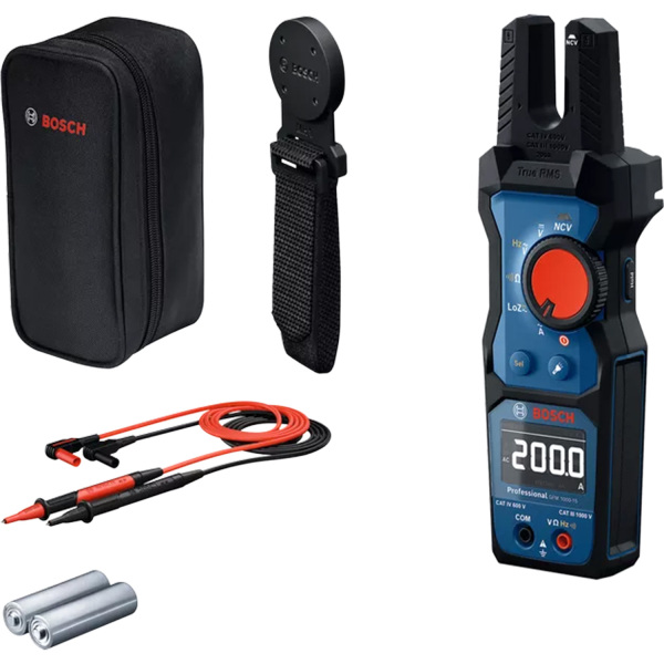 Bosch GFM 1000-15 True-RMS Vorkstroomtang In Etui + MH 1 Houder - AC/DC 1000V&AC 200A - CAT III 1000 V / CAT IV 600 V