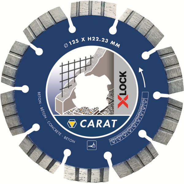 Carat CCXLOCK125 X-Lock Diamantdoorslijpschijf - Beton - 125x22,23mm - Detailed view of the product