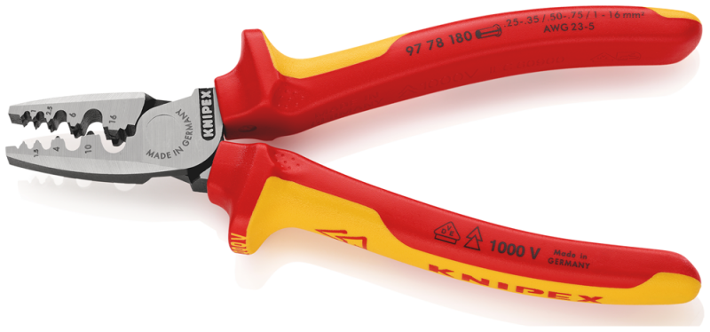 Knipex 9778180 Krimptang Voor Adereindhulzen - 180mm - Detailed view of the product