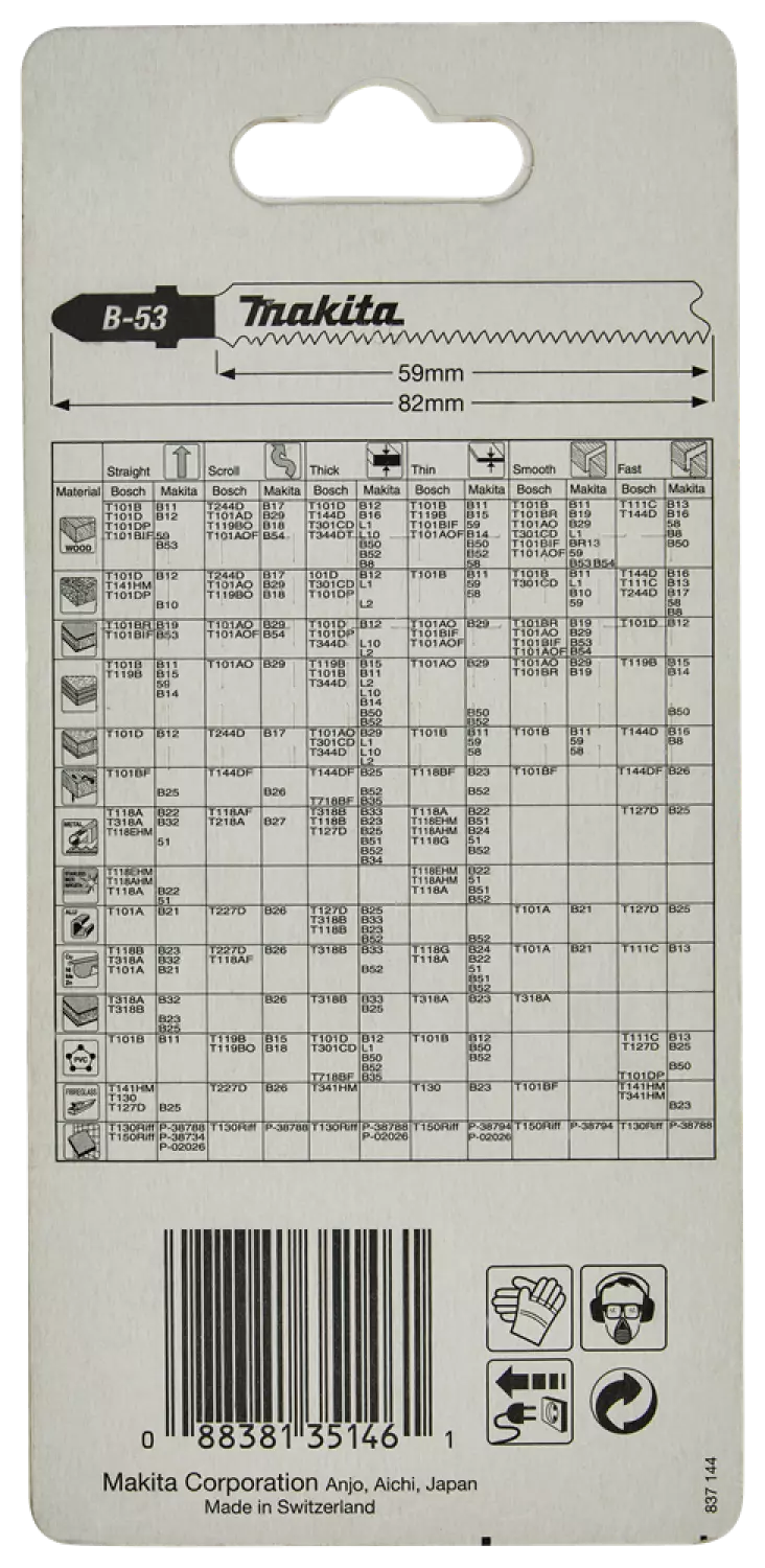 Makita B-10970 BiM Decoupeerzaagblad B53 - (hard) Hout / Laminaat / MDF (5st) thumbnail 3