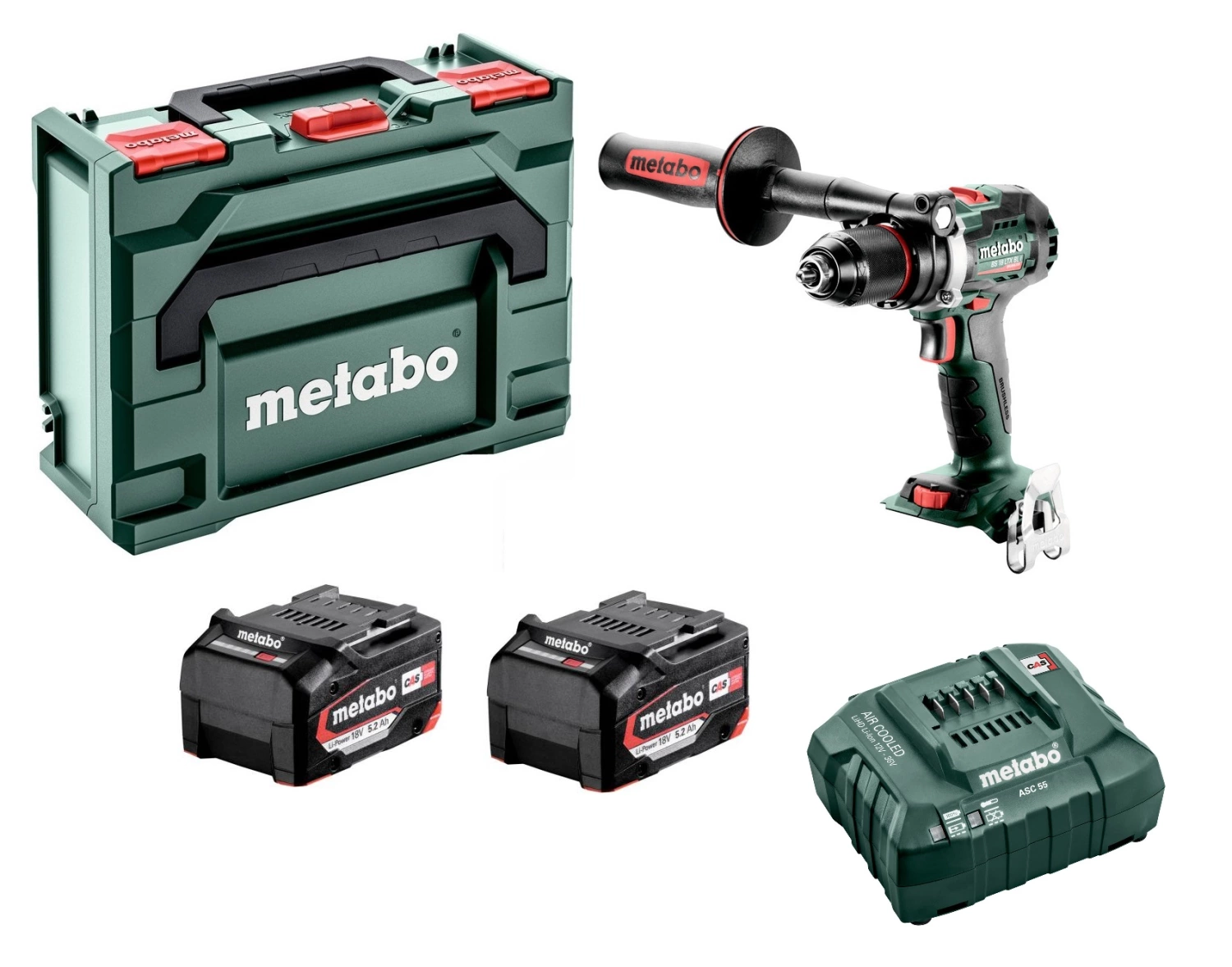 Metabo BS 18 LTX BL I 18V Li-ion Accu Boor-/schroefmachine Set (2 X 5.2Ah Li-Power Accu) In MetaBOX - Koolborstelloos