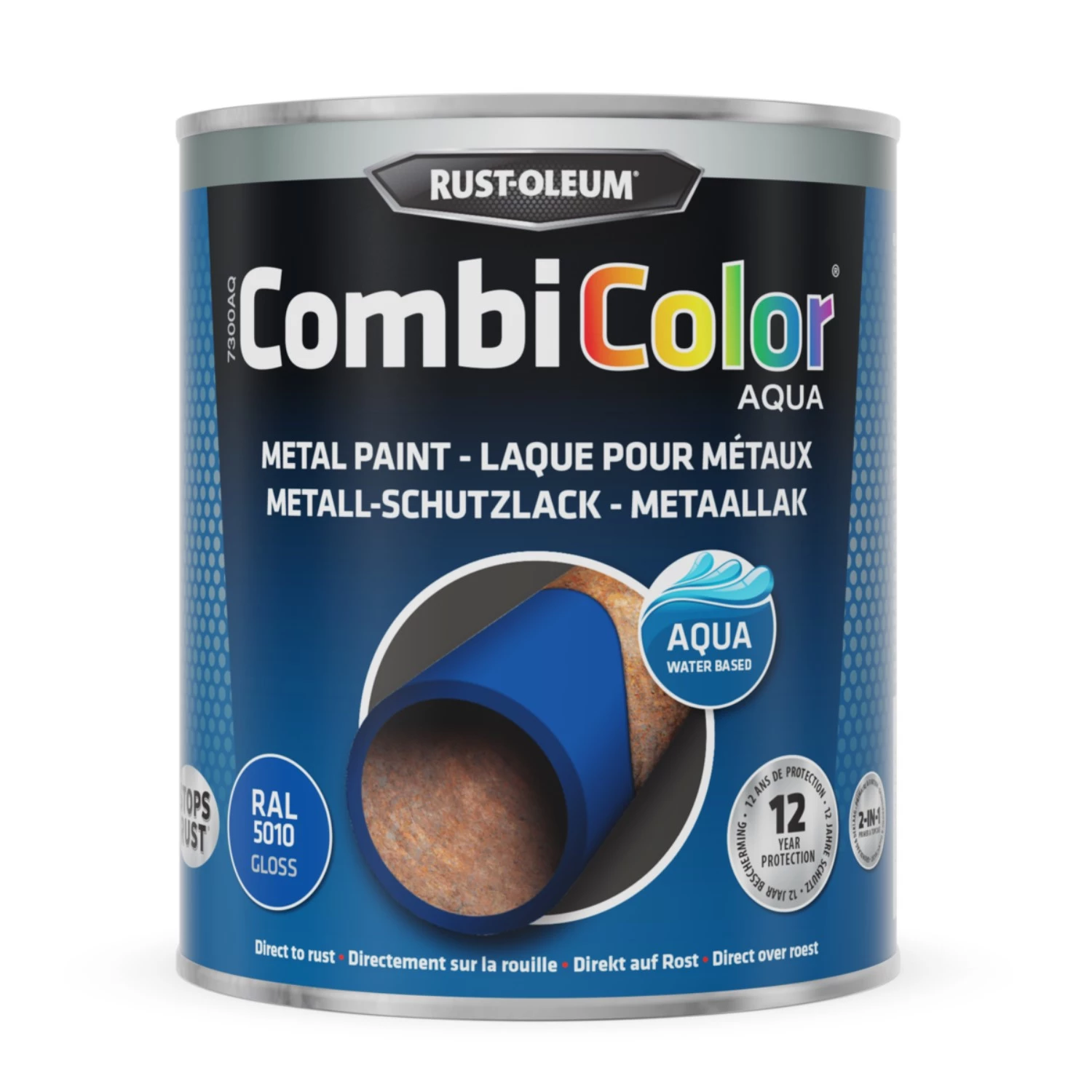 Rust-Oleum Combicolor Aqua Hoogglans - Ral 5010 Gentiaanblauw - 0,75L