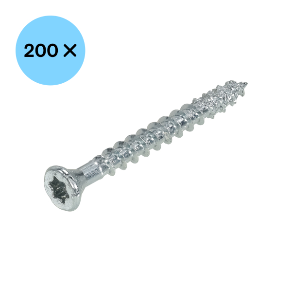 DynaPlus 0285.01.33601 Beslagschroef - TX20 - 4.5 X 40mm - Platkop - Voldraad - Verzinkt (200st) - Detailed view of the product