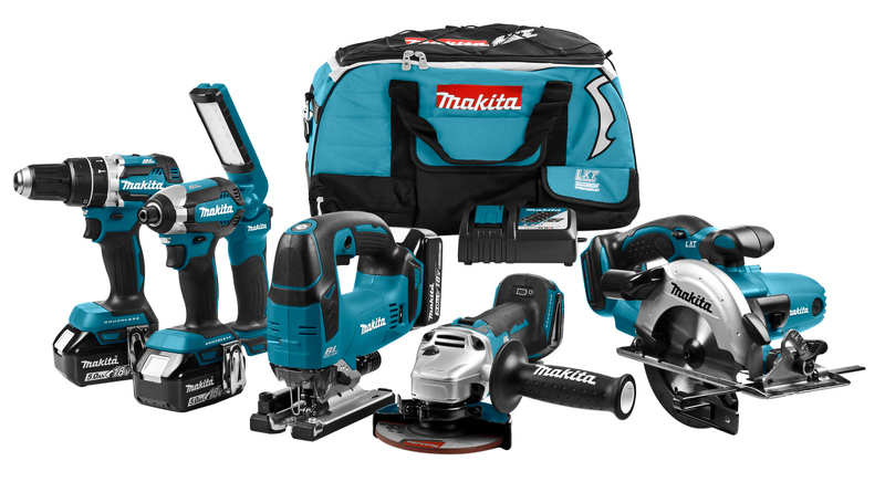 Makita DLX6082T 18V Li-Ion Accu 6-delige Combiset (3x 5.0Ah Accu) In Tas EAN: 88381857055