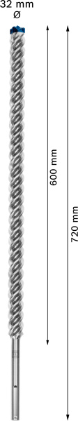 Bosch 2608900256 EXPERT Hamerboor SDS Max-8X - 32x600x720mm - Detailed view of the product