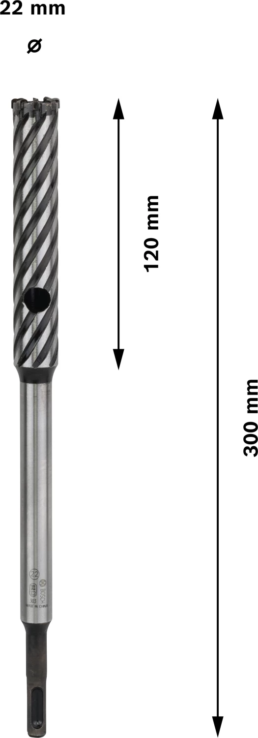 Bosch 2608586997 SDS-Plus Rebar Cutter Hamerboor - Type 9 - 4 Snijvlakken - 22 X 120 X 300mm thumbnail 4
