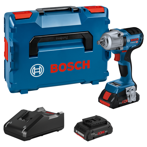 Bosch GDS 18V-450 HC 18V Li-ion Accu Slagmoeraanzetter Set (2x 4.0Ah) In L-Boxx + CoMo - 450 Nm EAN: 4059952568034