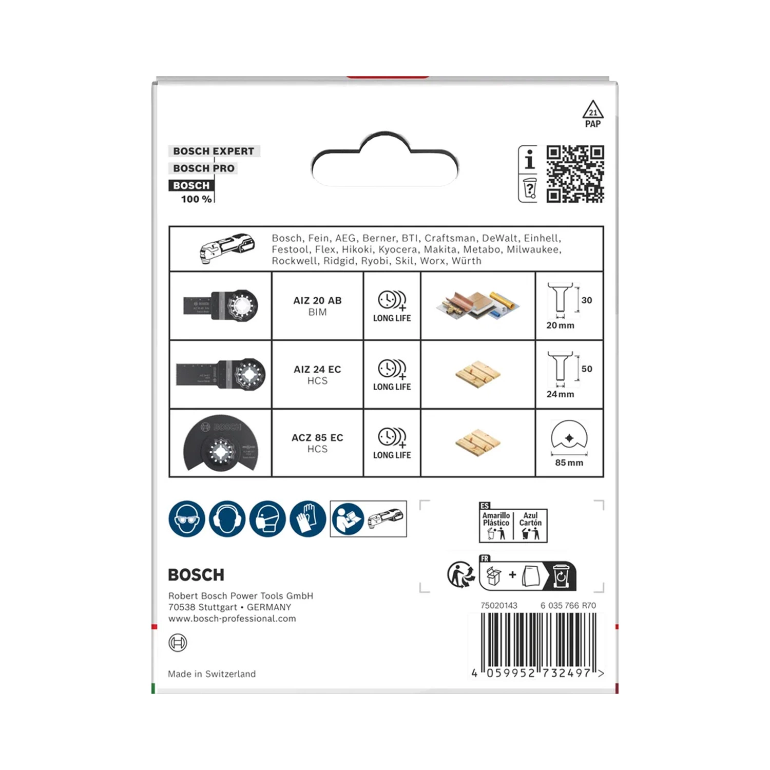 Bosch 2607017774 Standaard Multitool Hout En Metaal Set Voor Hout En Non-ferrometalen (3-delig) thumbnail 3