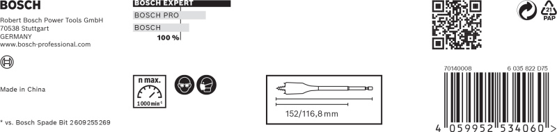 Bosch 2608900332 EXPERT 6-delige Speedborenset Self Cut Speed - 14/16/18/20/22/24mm - Detailed view of the product
