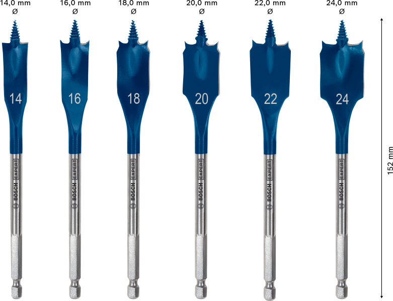 Bosch 2608900332 EXPERT 6-delige Speedborenset Self Cut Speed - 14/16/18/20/22/24mm - Detailed view of the product