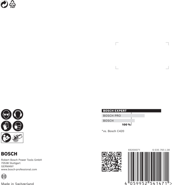 Bosch 2608900809 EXPERT Schuurvel C470 Best For Wood And Paint - 125mm - K240 - 8 Gaten - 5st - Detailed view of the product