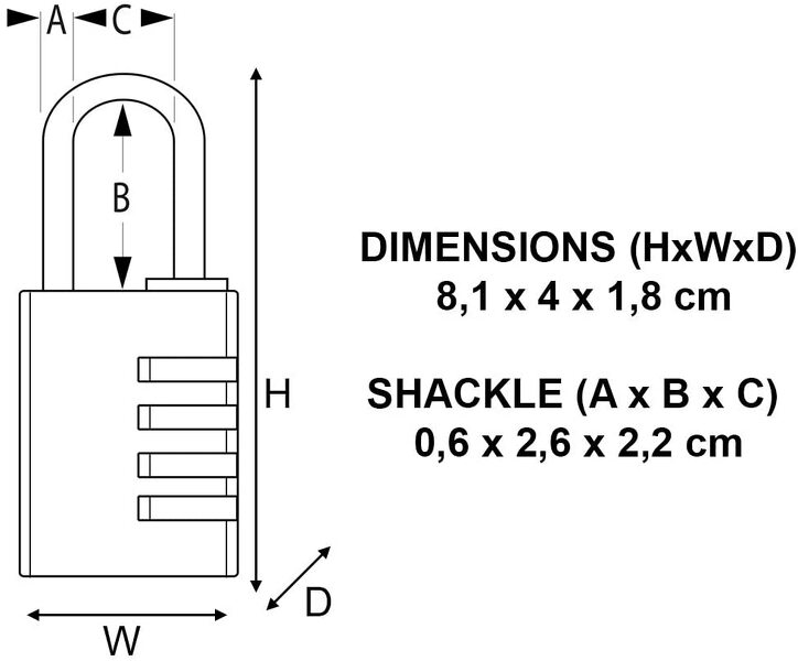 Master Lock 604EURD Hangslot - 40mm - Cijfercode - Detailed view of the product