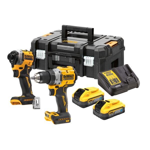 DeWALT DCK2051H2T 18V Li-ion Accu Klopboormachine (DCD800N)&Accu Slagschroevendraaier (DCF850N) Combiset (2x 5.0Ah Accu) In TSTAK