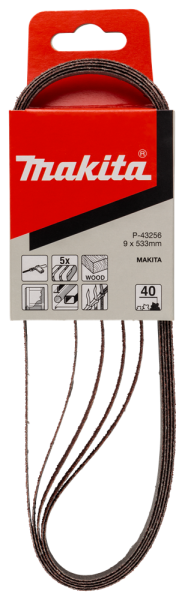 Makita P-43256 Schuurband Red - K40 - 9 X 533mm (5st) - Detailed view of the product