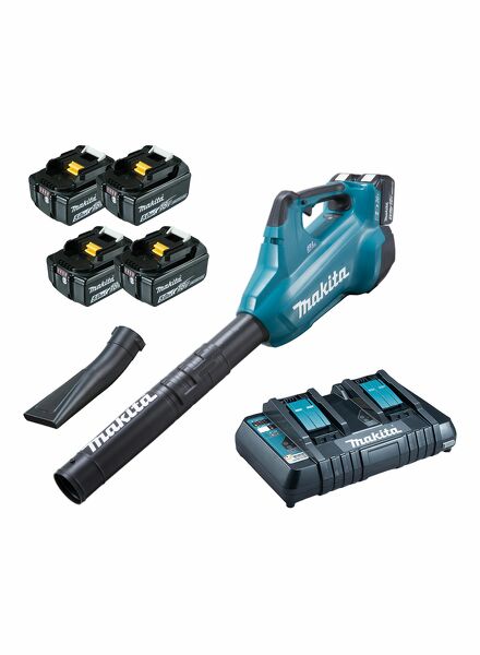 Makita DUB362PT4X 36V (2x 18V) Li-Ion Accu Bladblazer Set (4x 5.0Ah Accu) - 200 Km/h EAN: 88381872249