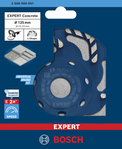 Bosch 2608900651 EXPERT Diamantkomschijf - Best For Concrete - 125mm - Detailed view of the product