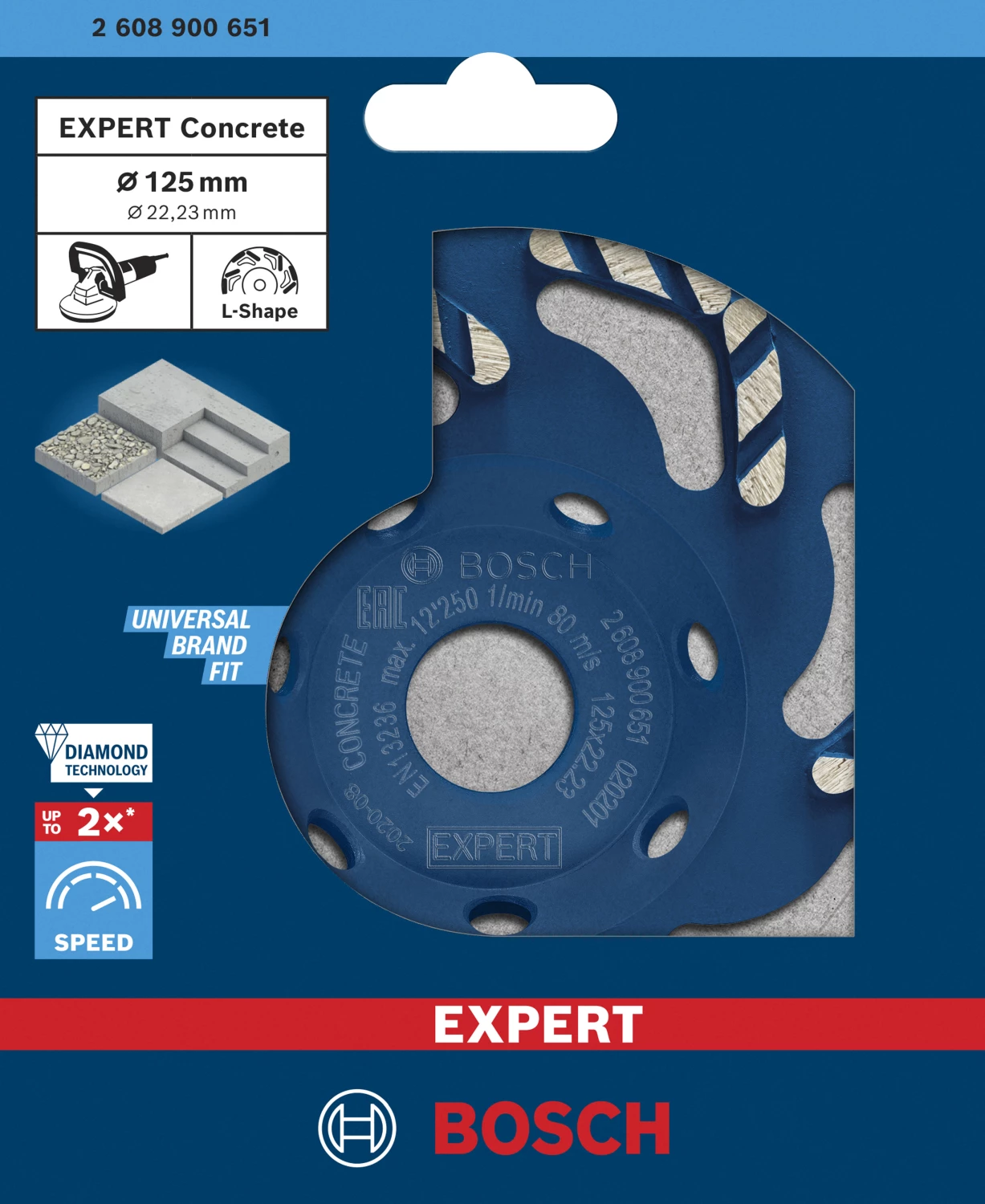 Bosch 2608900651 EXPERT Diamantkomschijf - Best For Concrete - 125mm thumbnail 2