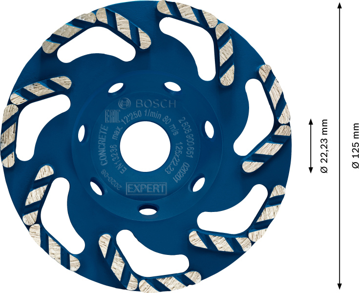 Bosch 2608900651 EXPERT Diamantkomschijf - Best For Concrete - 125mm - Detailed view of the product