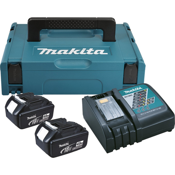 Makita 196866-5 18V Li-Ion Accu Starterset (2x 4.0Ah) + Lader In Mbox EAN: 88381441179