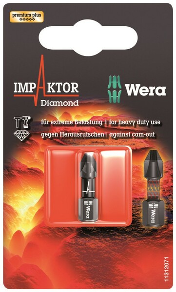 Wera 5073921001 1/4"Pozidrive Impaktor Bit - PZ2 X 25mm