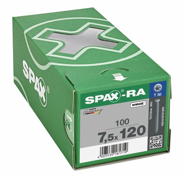 SPAX Kozijnschroeven Platkop - Voldraad - T30 - 7.5x120 Mm (100st) - Detailed view of the product