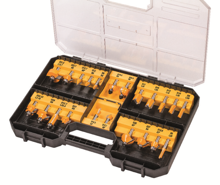 DeWALT DT90017 22-delige Frezenset In Koffer - Detailed view of the product
