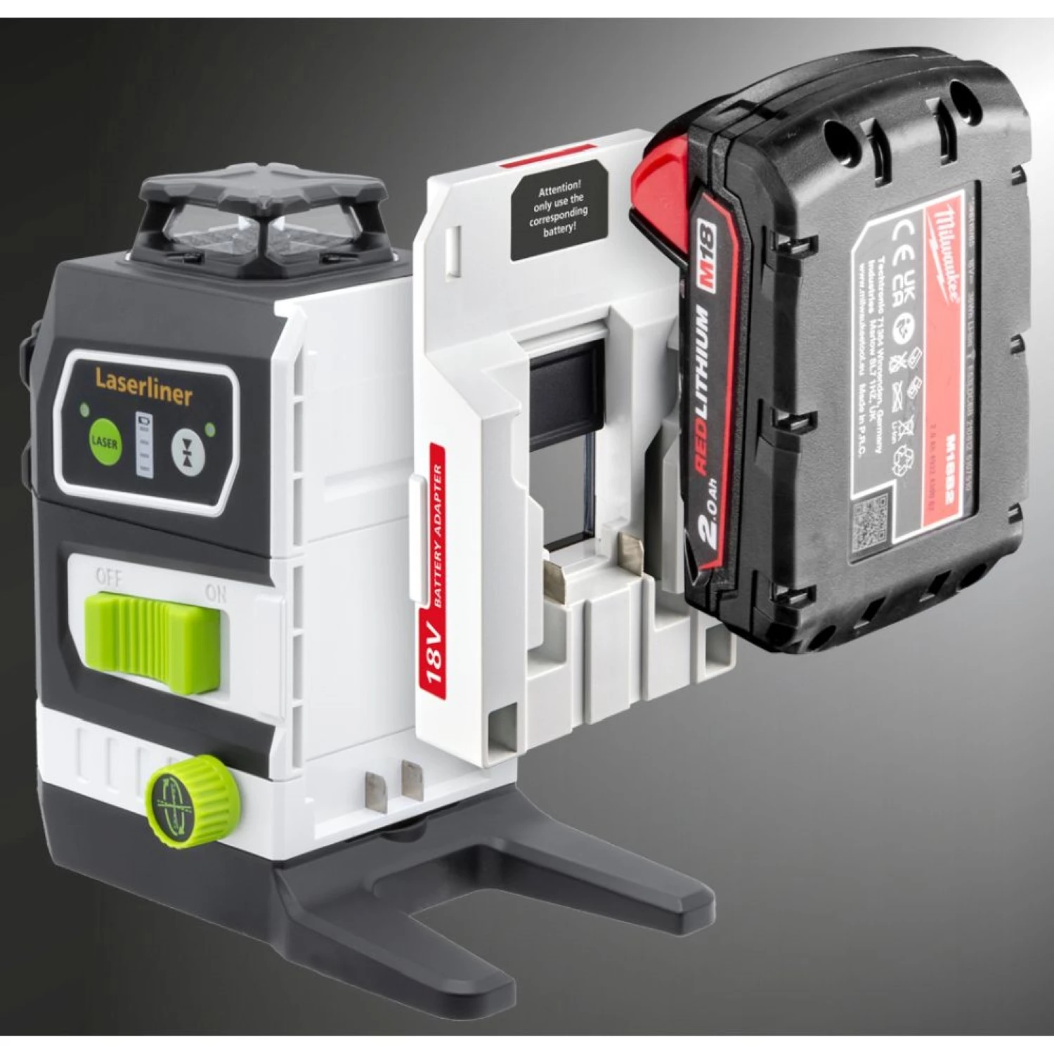 Laserliner PowerPlane 3G Multi-18V Batterij Adapter Voor Milwaukee thumbnail 2