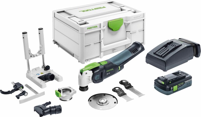 Festool VECTURO OSC 18 HPC4,0 EI-Set 18V Li-Ion Accu Oscillerende Multitool Set (1x 4,0Ah) In Systainer - Koolborstelloos