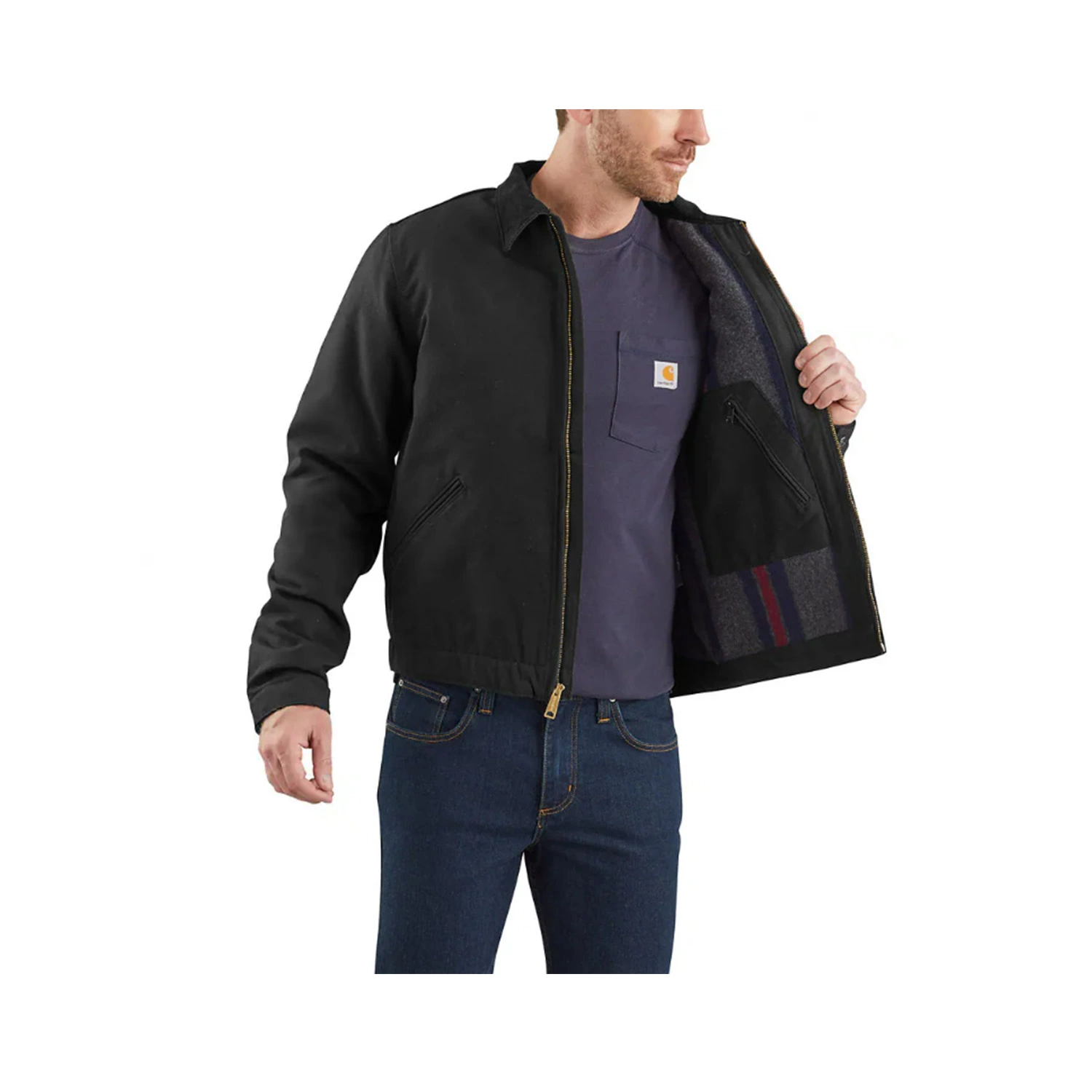 Carhartt Duck Detroit Jacket Black - M thumbnail 3