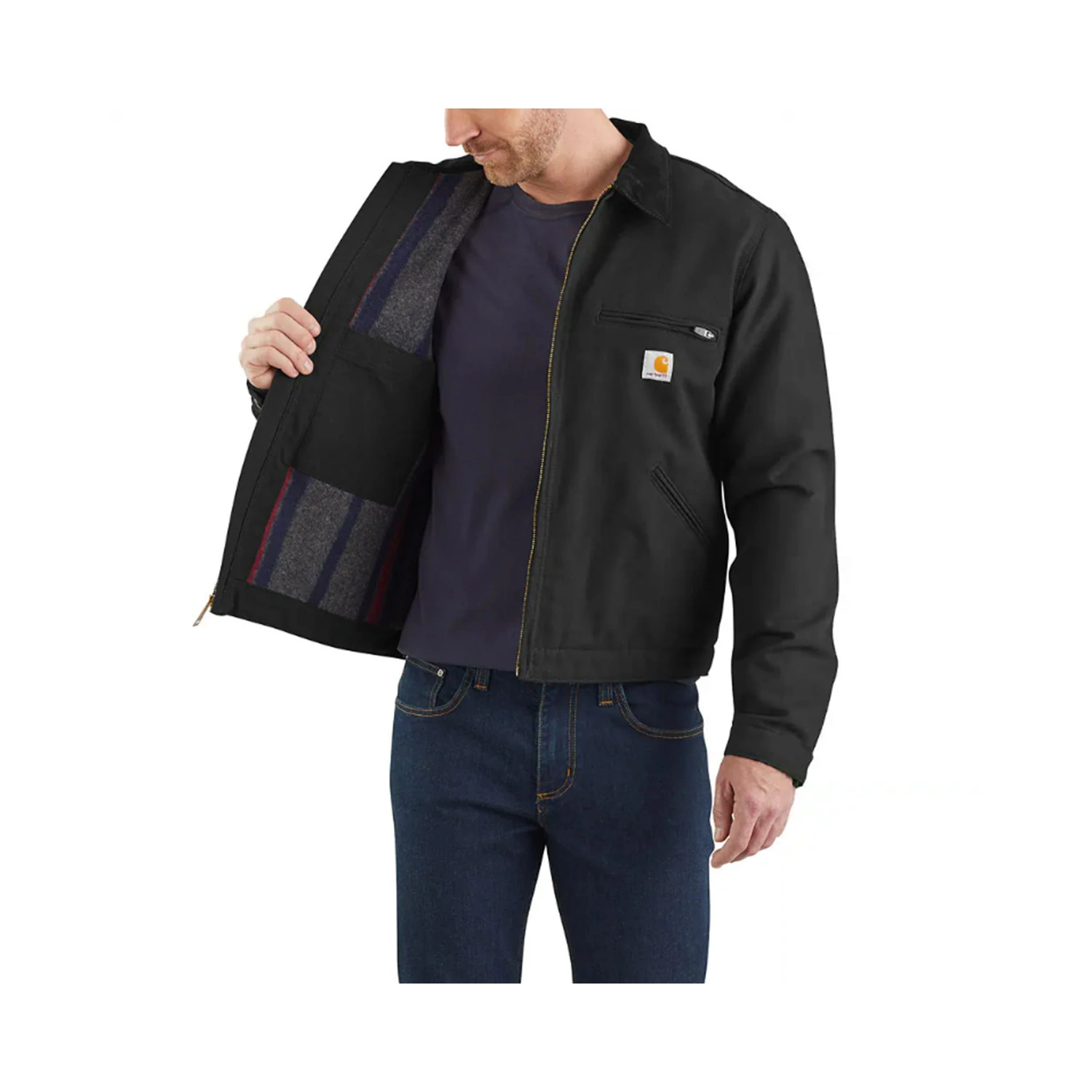 Carhartt Duck Detroit Jacket Black - M thumbnail 4