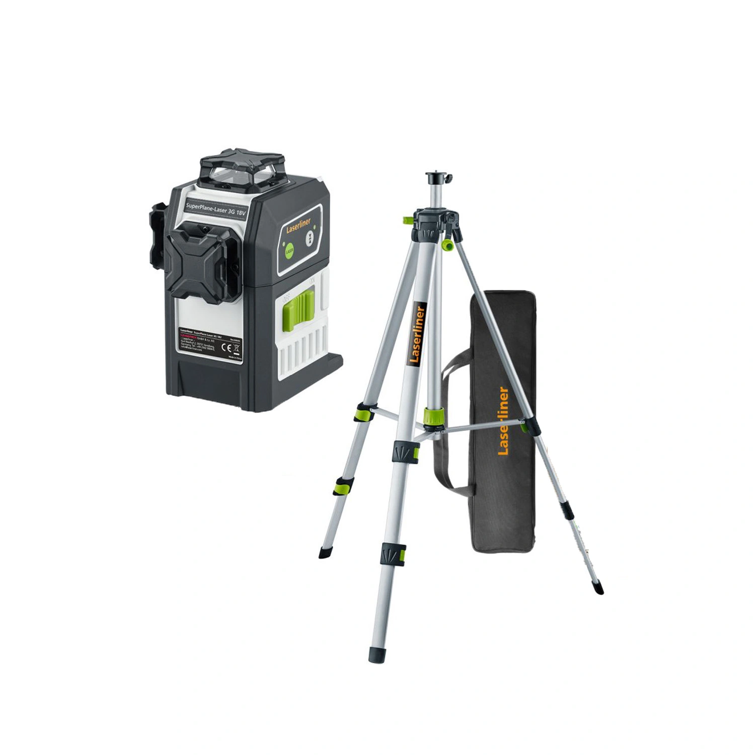 Laserliner SuperPlane-Laser 3G Multi-18V Kruislijnlaser Incl. Statief In Tas - 3 Lijnen - Groen - 30m afbeelding 1
