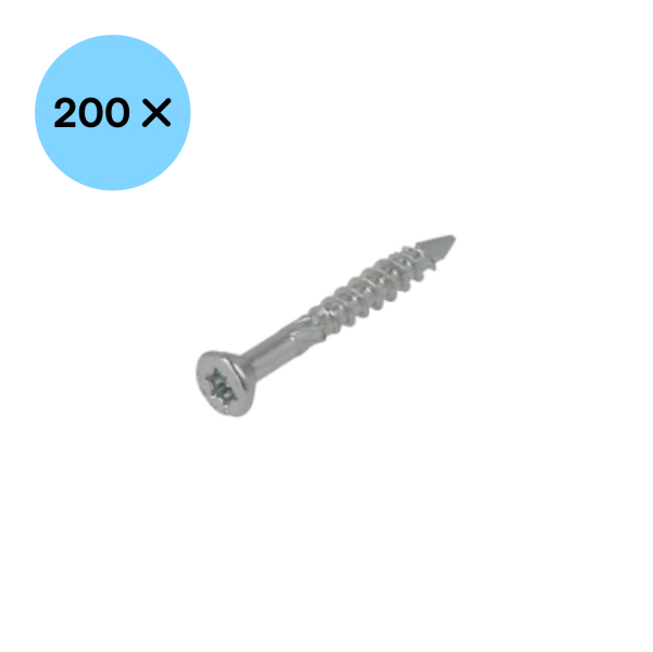 DynaPlus 0287.01.17401 MDF Plaatschroef - TX15 - 3.5 X 35/20mm - 75 Graden Platkop - Deeldraad - Verzinkt (200st) - Detailed view of the product