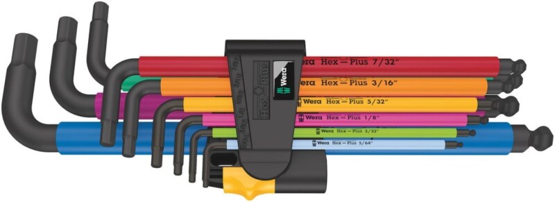Wera 05022640001 9-delige 950/9 Hex-Plus Multicolour Imperial 2 BlackLaser Inbussleutelset - Inch - 5/16"-3/8" - Default image for the product