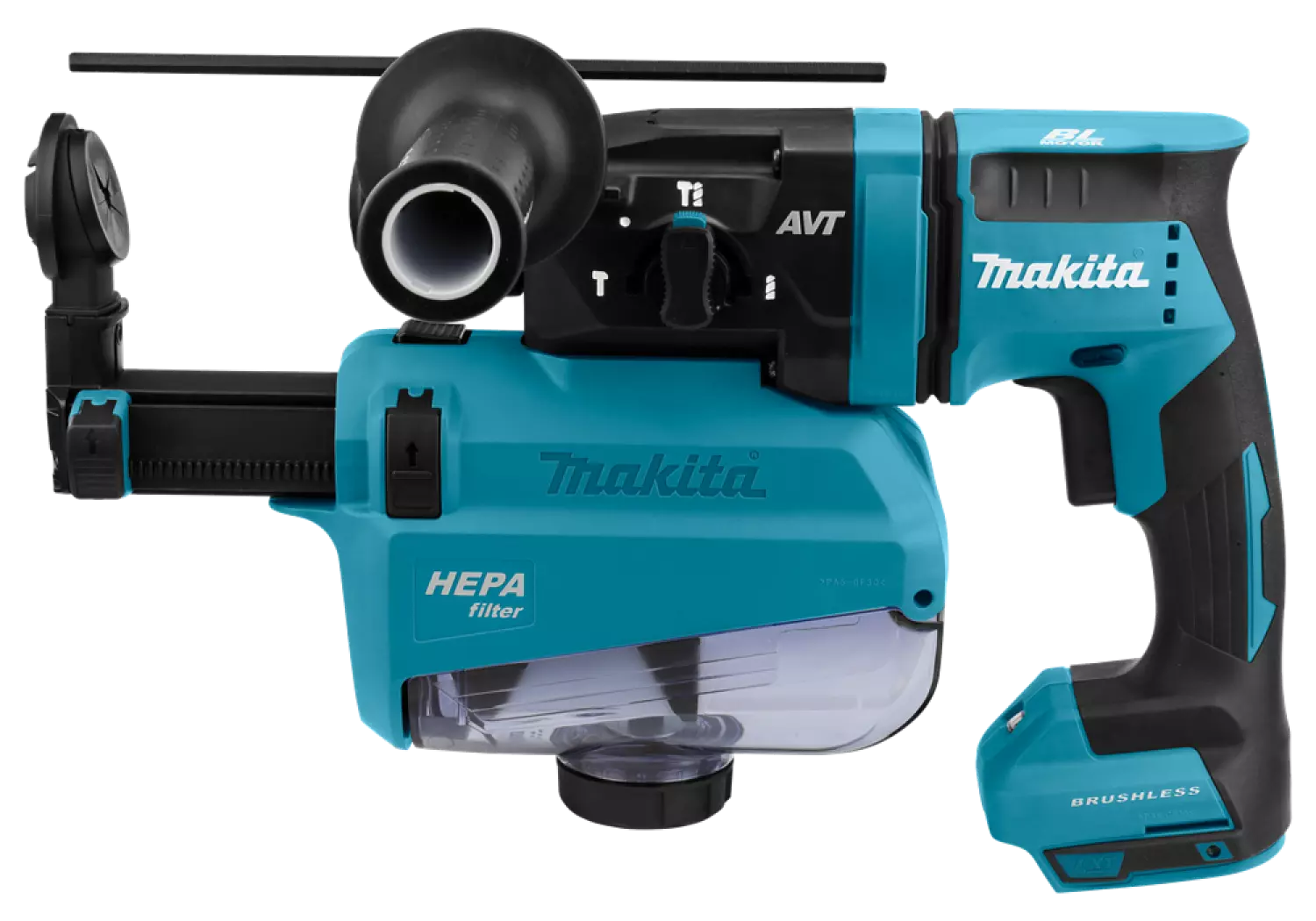 Makita DHR182ZWJU 18V Li-Ion Accu SDS-plus Combihamer Body Met Stofafzuiging In Mbox - 1,7J - Koolborstelloos thumbnail 3