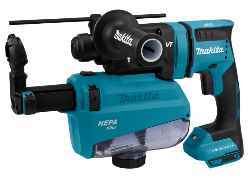 Makita DHR182ZWJU 18V Li-Ion Accu SDS-plus Combihamer Body Met Stofafzuiging In Mbox - 1,7J - Koolborstelloos - Detailed view of the product