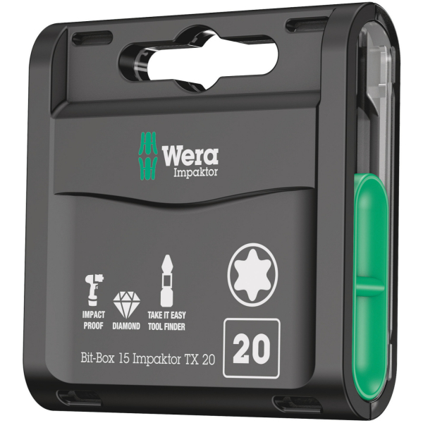 Wera 05057772001 Bit-Box 15 Impaktor TX 15-delige Bitset - Torx - T20