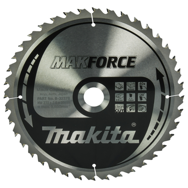 Makita B-32378 Cirkelzaagblad Hout - 270x30x2,6