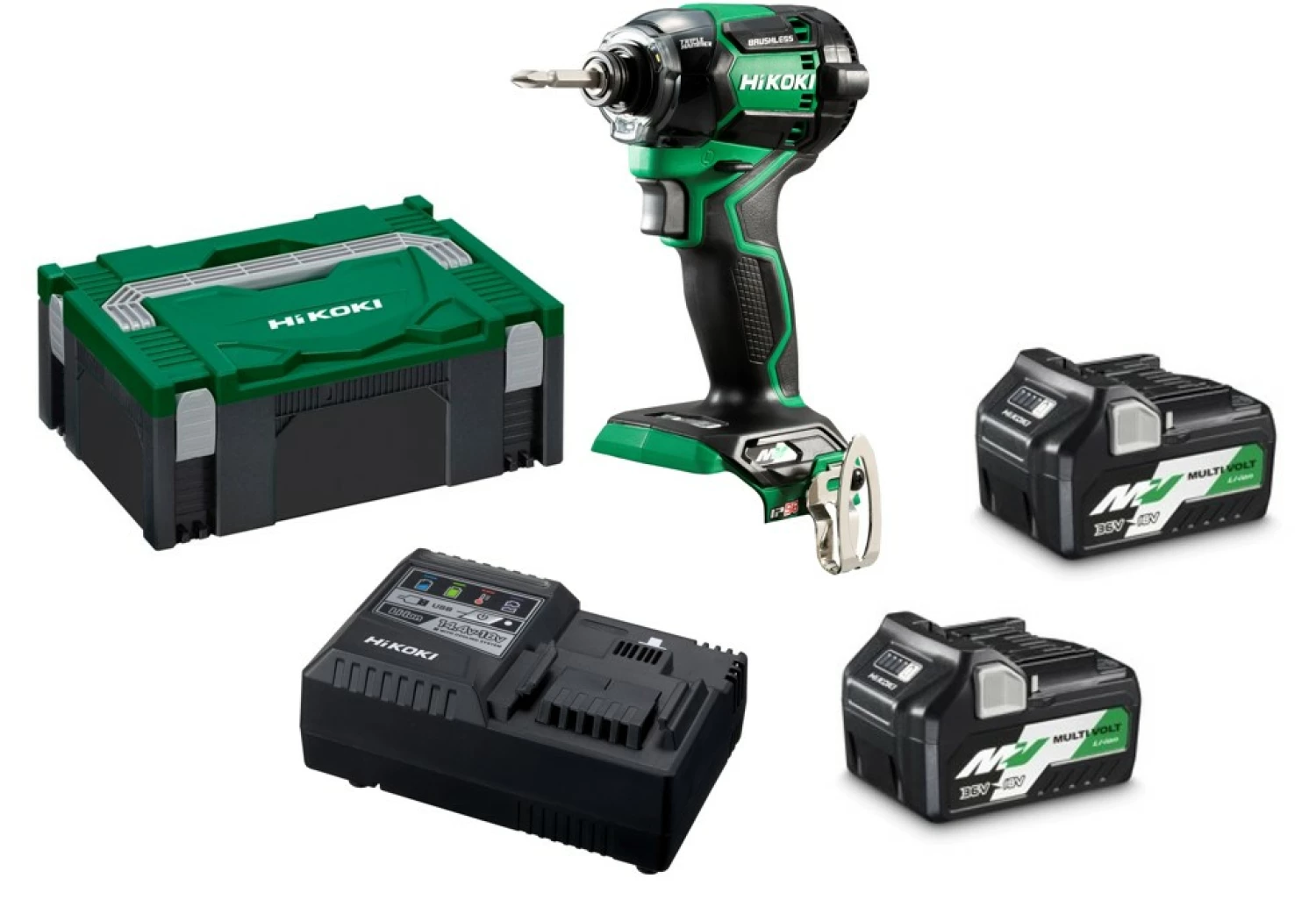 Gereedschapcentrum HiKOKI WH36DCWRZ 36V Li-Ion Accu Slagschroevendraaier Set (2x 2,5Ah) In HSC - 215Nm - Koolborstelloos aanbieding