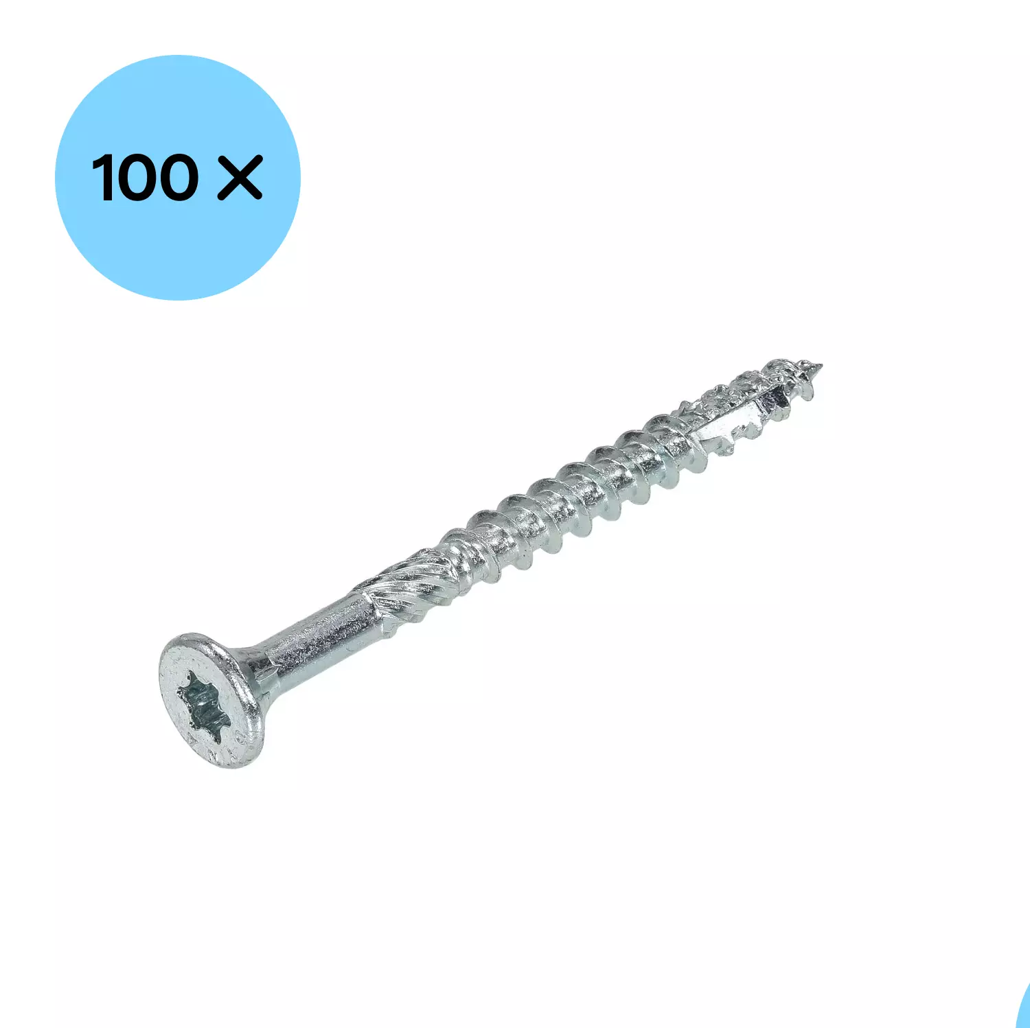 DynaPlus 0281.01.50401 Constructieschroef - TX30 - 6.0 X 80/42mm - Platkop - Deeldraad - Verzinkt (100st) thumbnail 2