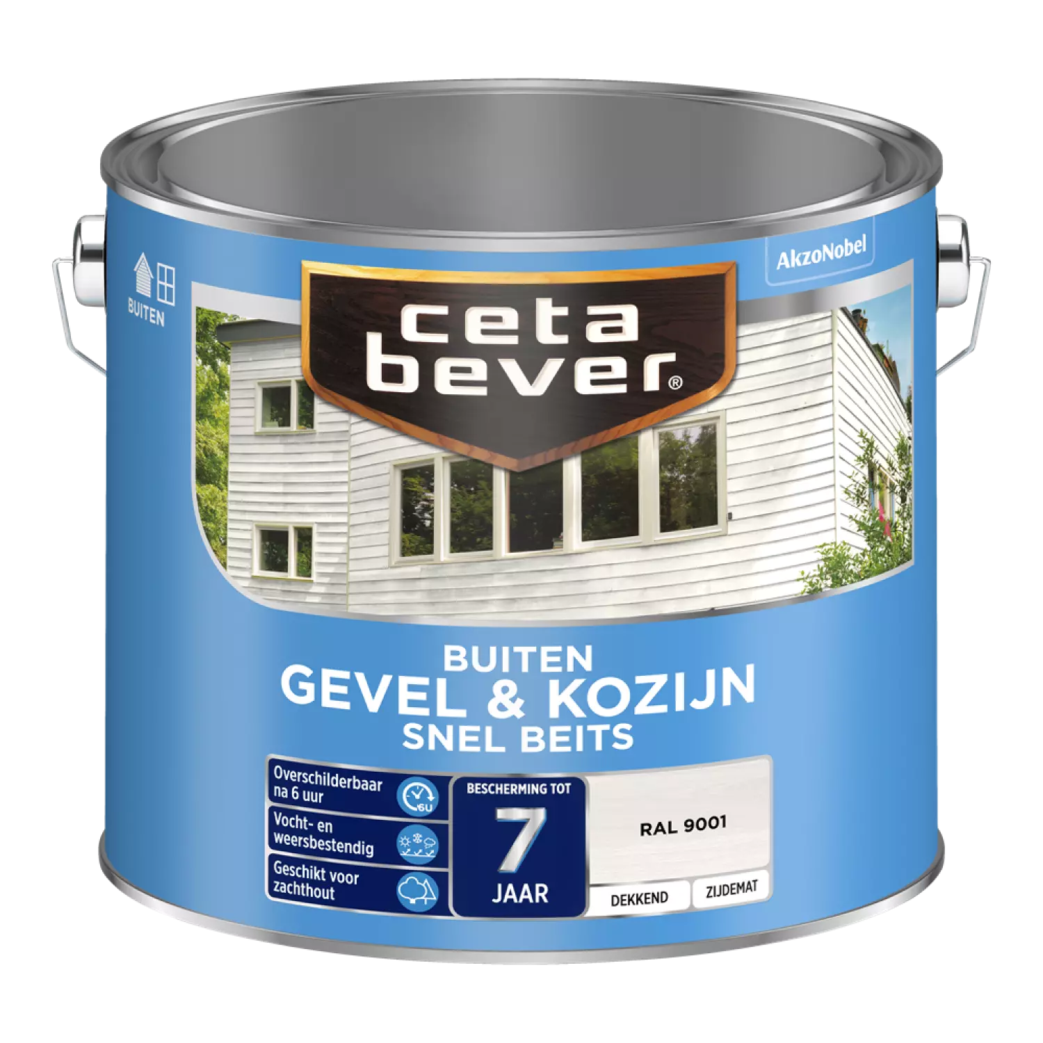 Cetabever Gevel Hout Snel Beits Dekkend - Crèmewit - 2,5L