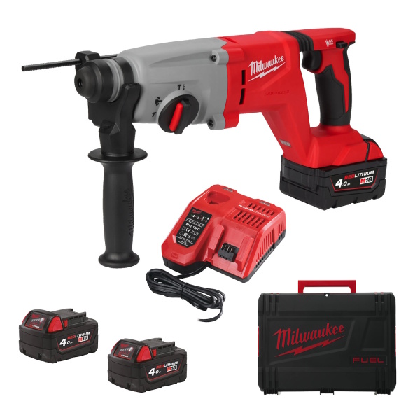 Milwaukee M18 BLHACD26-402X Koolborstelloze SDS-Plus Hamer - 26mm - D-Handvat EAN: 4058546418472