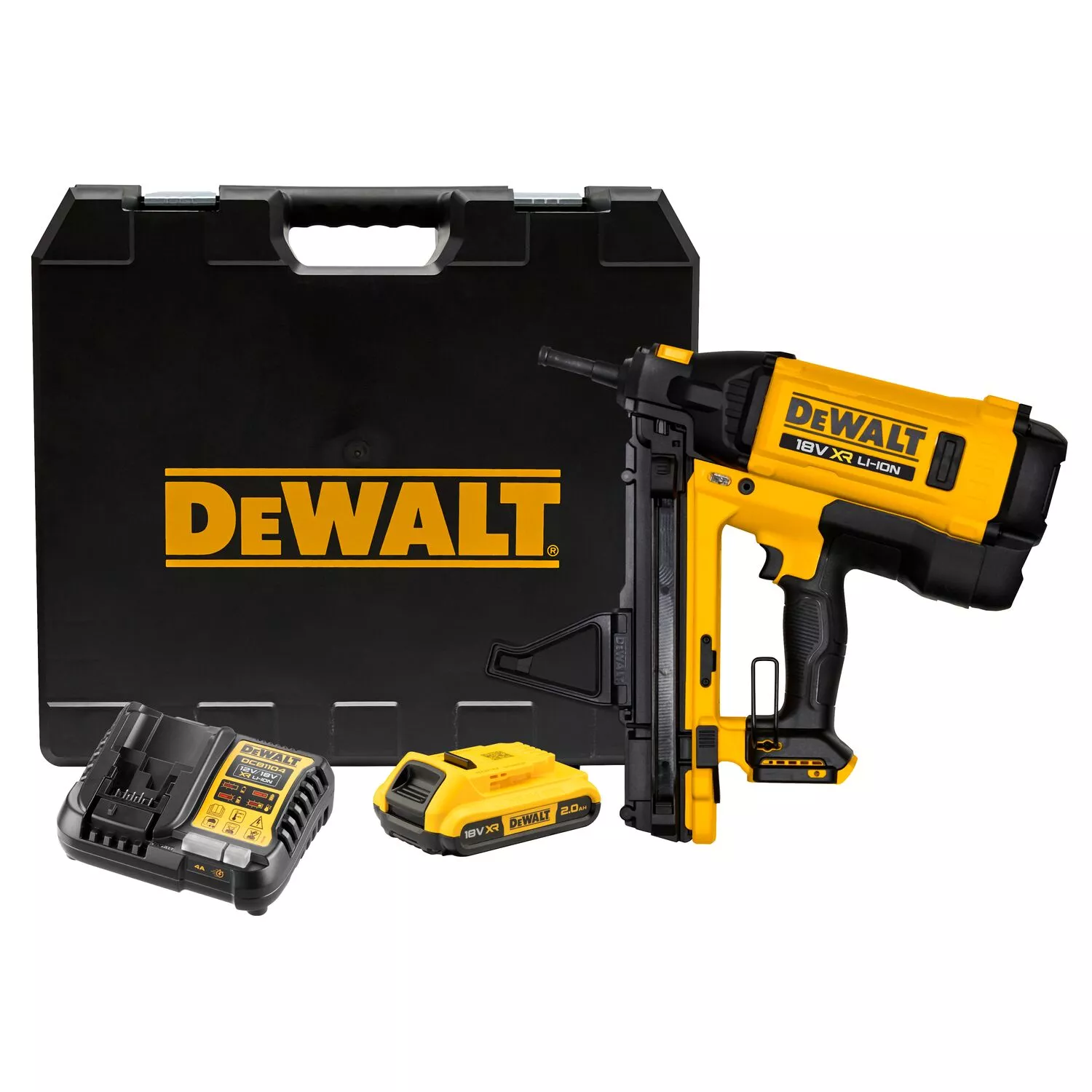 DeWALT DGN845D1 18V Li-ion Accu C6 TRAK-IT Gas Betontacker Set (1x 2.0Ah Accu) In Koffer - 13-40mm
