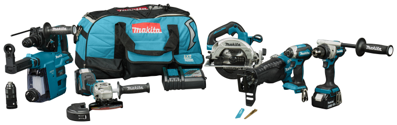 Makita DLX7031TX1 18V Li-ion Accu 6-Delige Combiset (2x 5.0Ah Accu) In Tas - Default image for the product