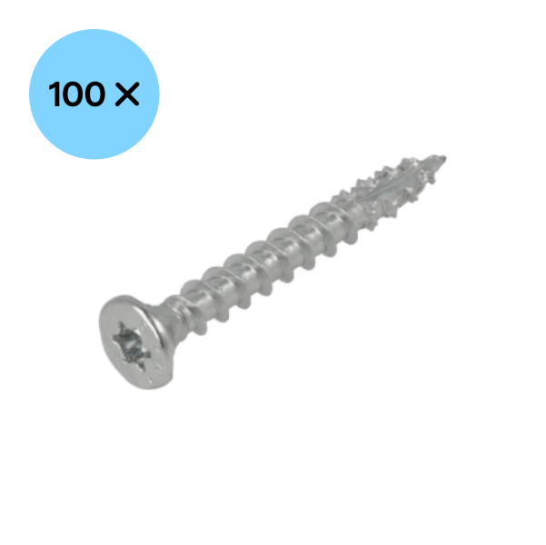 DynaPlus 0281.01.49901 Constructieschroef - TX30 - 6.0 X 50mm - Platkop - Voldraad - Verzinkt (100st) - Detailed view of the product