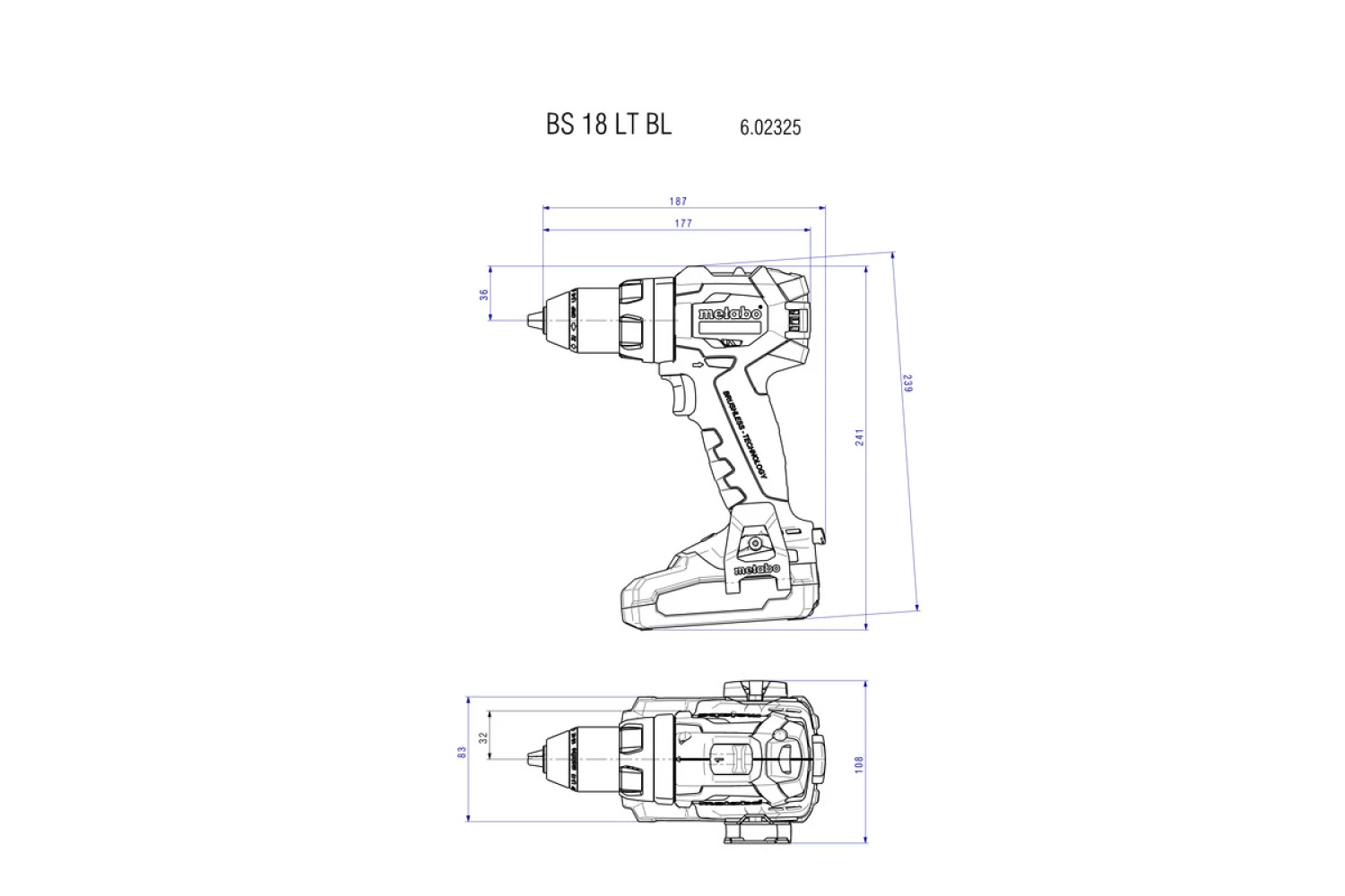 Metabo BS 18 LT BL 18V Li-Ion Accu Boor-/schroefmachine Body In MetaBOX - Koolborstelloos thumbnail 3