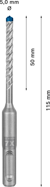 Bosch 2608900059 EXPERT Hamerboor SDS Plus-7X - 5x50x115mm - Detailed view of the product