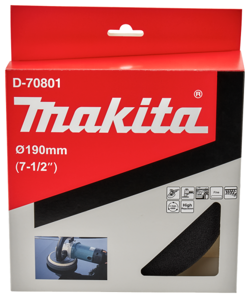 Makita D-70801 Spons Zwart - Zacht Fijn - 190mm - Detailed view of the product