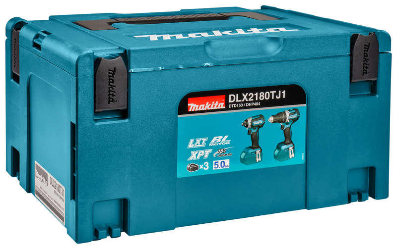 Makita DLX2180TJ1 18V Li-Ion Accu Klop-/schroefmachine (DHP484)&Slagschroevendraaier (DTD153) Combiset (3x 5,0Ah Accu) In Mbox - Koolborstelloos - Detailed view of the product
